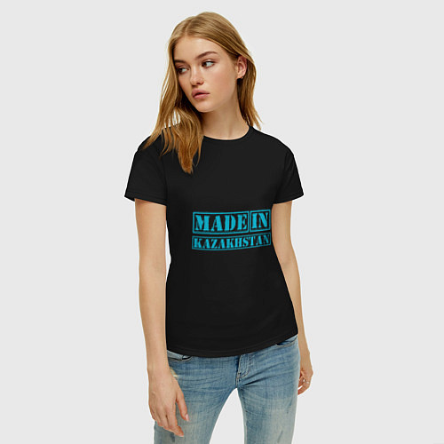 Женская футболка Made In Kazakhstan / Черный – фото 3