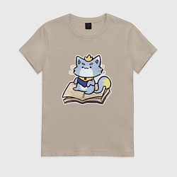 Футболка хлопковая женская The Magical Cat Yuumi, цвет: миндальный