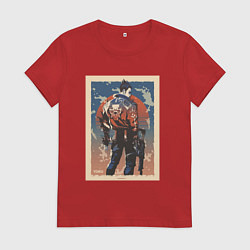Футболка хлопковая женская Yoru art, цвет: красный