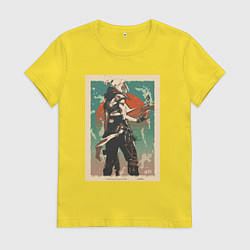 Футболка хлопковая женская Jett art, цвет: желтый