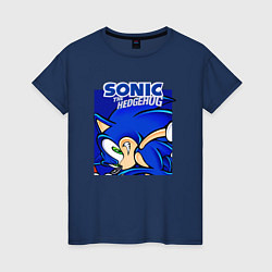 Футболка хлопковая женская Sonic Adventure Sonic, цвет: тёмно-синий