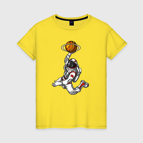 Женская футболка Космический баскетболист / Желтый – фото 1