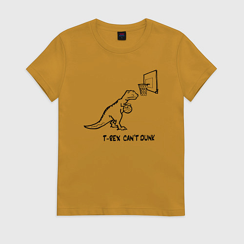 Женская футболка T-REX CANT DUNK / Горчичный – фото 1