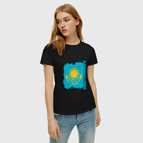Женская футболка Kazakhstan Sun / Черный – фото 3