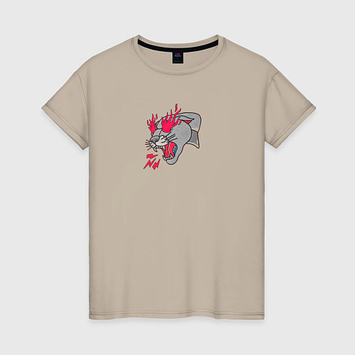 Женская футболка Дымчатая Пантера / Миндальный – фото 1
