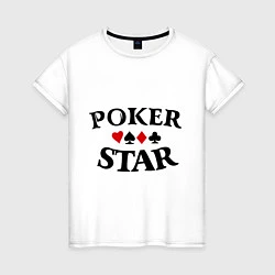 Футболка хлопковая женская Poker Star, цвет: белый