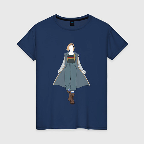 Женская футболка Джоди Уиттакер 001 двойная / Тёмно-синий – фото 1