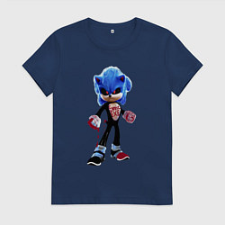 Футболка хлопковая женская Sonic eXe, цвет: тёмно-синий