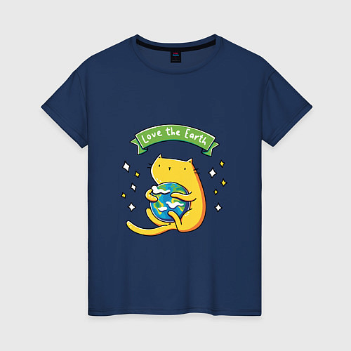 Женская футболка Любвеобильный Котик / Тёмно-синий – фото 1