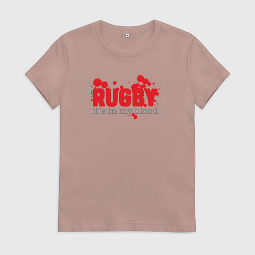 Женская футболка Регби в моей крови / Пыльно-розовый – фото 1