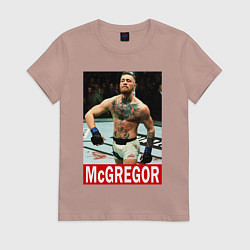 Футболка хлопковая женская Конор МакГрегор McGregor, цвет: пыльно-розовый