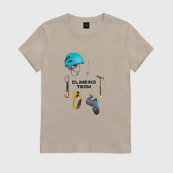 Женская футболка Снаряжение для альпинизма