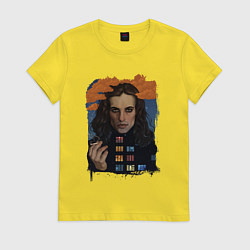 Футболка хлопковая женская Загадочный Демиан, цвет: желтый