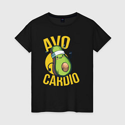 Футболка хлопковая женская AVO CARDIO, цвет: черный