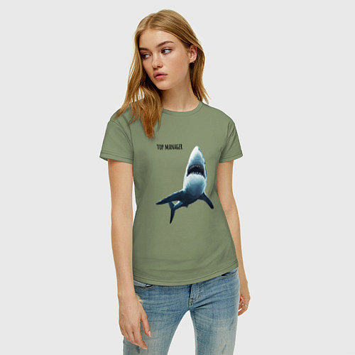 Женская футболка Акула - топ менеджер / Авокадо – фото 3