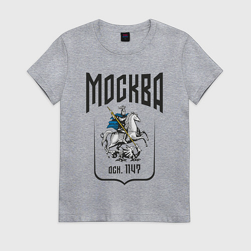 Женская футболка Москва всадник / Меланж – фото 1