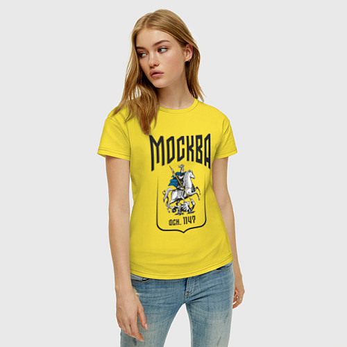 Женская футболка Москва всадник / Желтый – фото 3