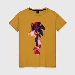 Футболка хлопковая женская Sonic Exe Video game, цвет: горчичный
