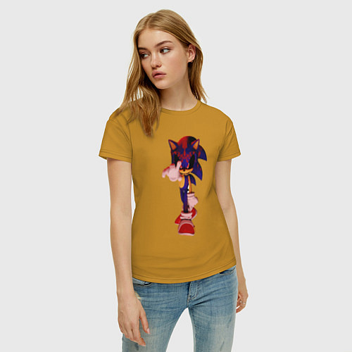 Женская футболка Sonic Exe Video game / Горчичный – фото 3