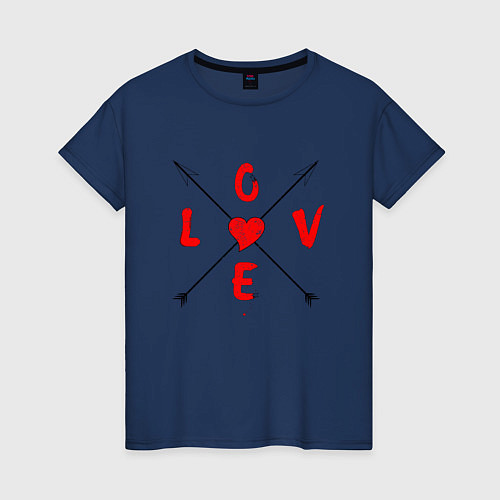 Женская футболка СТРЕЛЫ ЛЮБВИ ARROWS OF LOVE / Тёмно-синий – фото 1