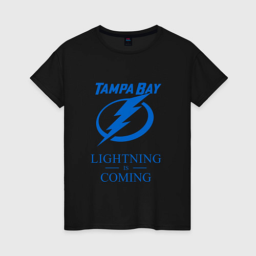 Женская футболка Tampa Bay Lightning is coming, Тампа Бэй Лайтнинг / Черный – фото 1