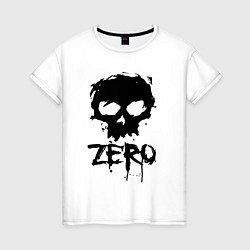 Футболка хлопковая женская Zero skull, цвет: белый