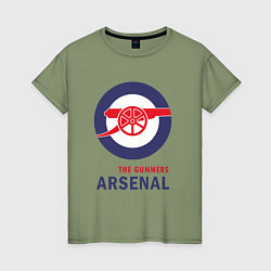 Футболка хлопковая женская Arsenal The Gunners, цвет: авокадо