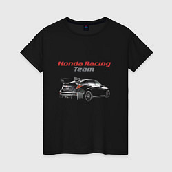Футболка хлопковая женская Honda Racing Team Motorsport, цвет: черный
