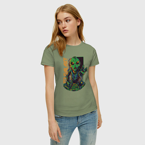 Женская футболка Инопланетянин DJ / Авокадо – фото 3