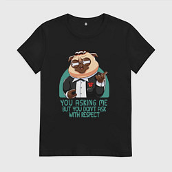 Женская футболка Мопс в костюме