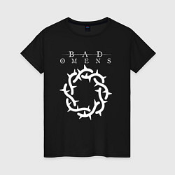 Футболка хлопковая женская Bad Omens logo, цвет: черный