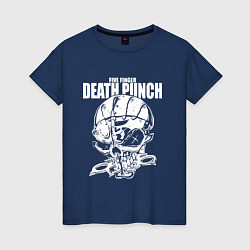 Футболка хлопковая женская Five Finger Death Punch Groove metal, цвет: тёмно-синий
