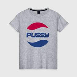 Футболка хлопковая женская Pepsi Pussy, цвет: меланж