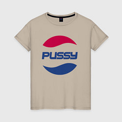 Футболка хлопковая женская Pepsi Pussy, цвет: миндальный