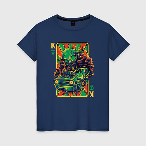 Женская футболка Монстр из дыма / Тёмно-синий – фото 1