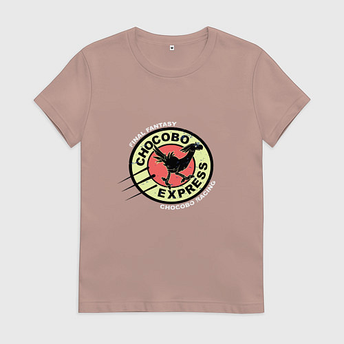 Женская футболка Чокобо экспресс / Пыльно-розовый – фото 1