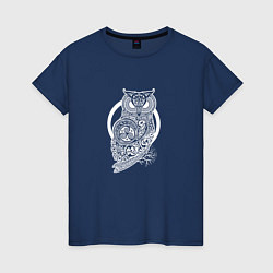 Футболка хлопковая женская Celtic Owl, цвет: тёмно-синий