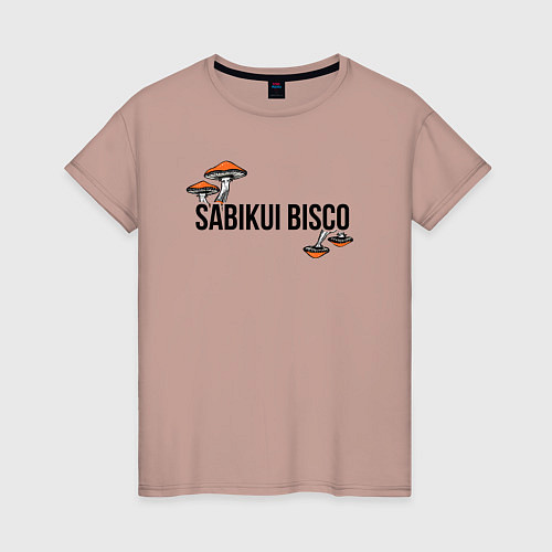 Женская футболка Грибы Sabikui Bisco / Пыльно-розовый – фото 1
