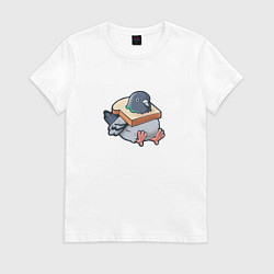 Футболка хлопковая женская Hungry Pigeon, цвет: белый