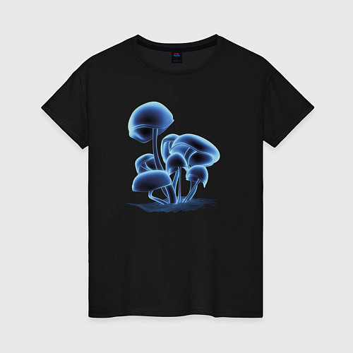 Женская футболка Неоновые грибы / Черный – фото 1