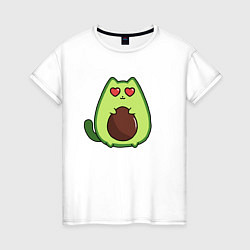 Футболка хлопковая женская Avo cat o влюбился, цвет: белый