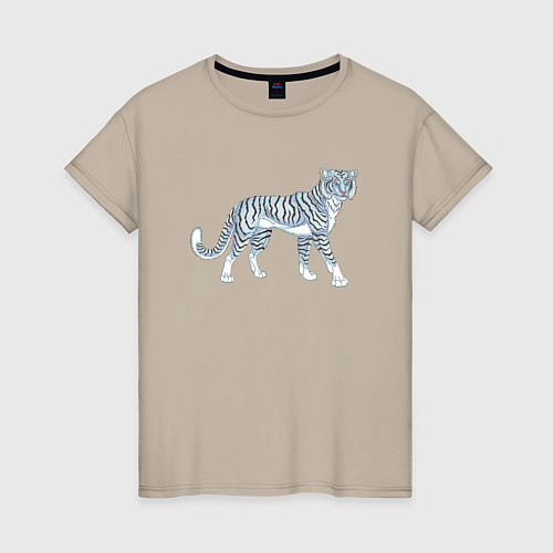 Женская футболка Водяной голубой тигр, символ 2022 / Миндальный – фото 1