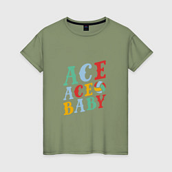 Футболка хлопковая женская Ace Ace Baby, цвет: авокадо