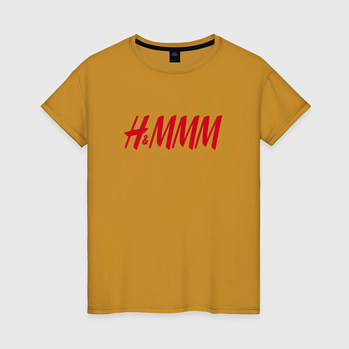 Женская футболка H&MMM LOGO / Горчичный – фото 1