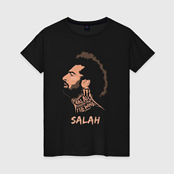 Футболка хлопковая женская Мохаммед Салах, Mohamed Salah, цвет: черный