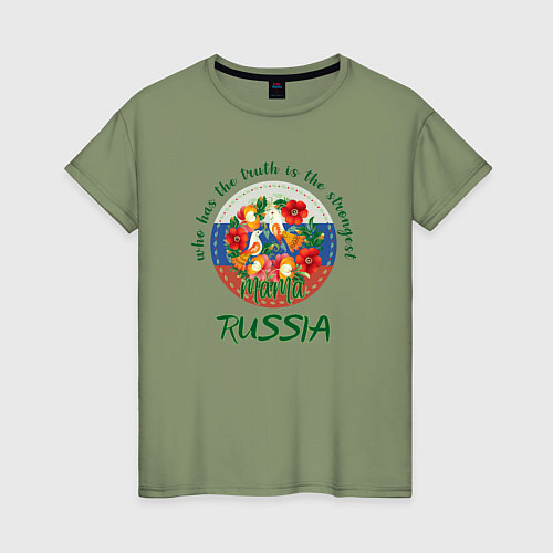 Женская футболка Матушка Россия жостово / Авокадо – фото 1