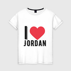 Футболка хлопковая женская I Love Jordan, цвет: белый