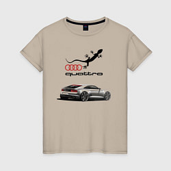 Футболка хлопковая женская Audi quattro Lizard, цвет: миндальный