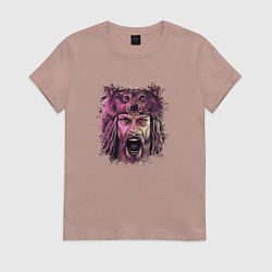 Футболка хлопковая женская Wolf Amleth, цвет: пыльно-розовый