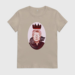 Футболка хлопковая женская Король ужасов СТИВЕН КИНГ, цвет: миндальный